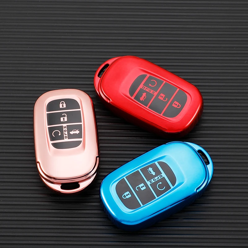 4 Buttons TPU Car Remote Key Cover Case Shell Fob for Honda Civic 2022 Key Protector Holder Keychain Auto Styling Accessories