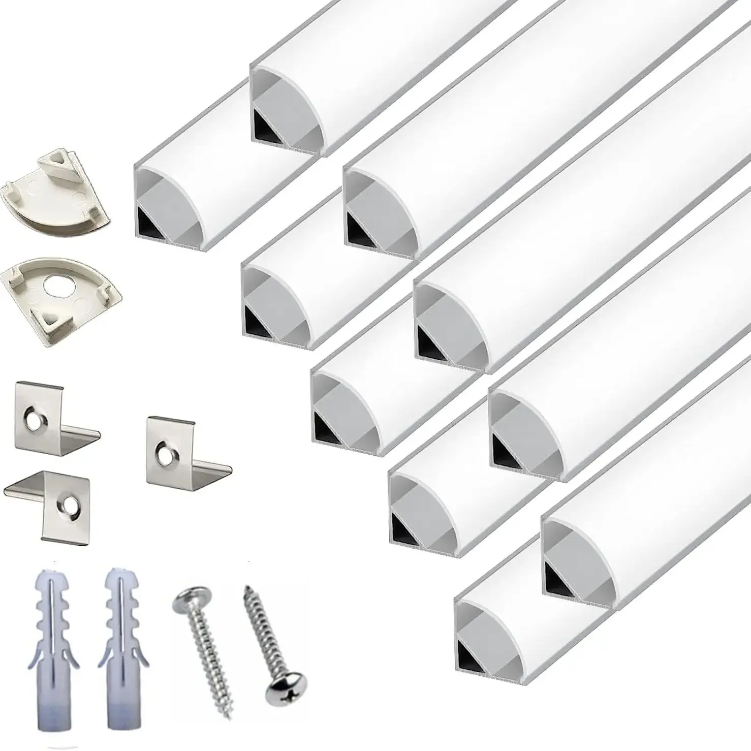 Perfil de aluminio de esquina LED, soporte de canal para tira de luz LED, lámpara esculpida para armario de cocina, 50cm