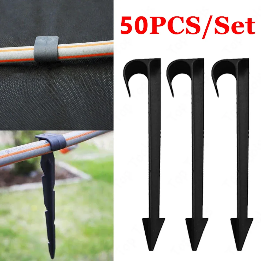 

50PCS Hose Plug 16mm Fixed Stakes for PE Irrigation Tubing Sprinkler Holder Support Camping Plastic Tent Hook Stake for Garden