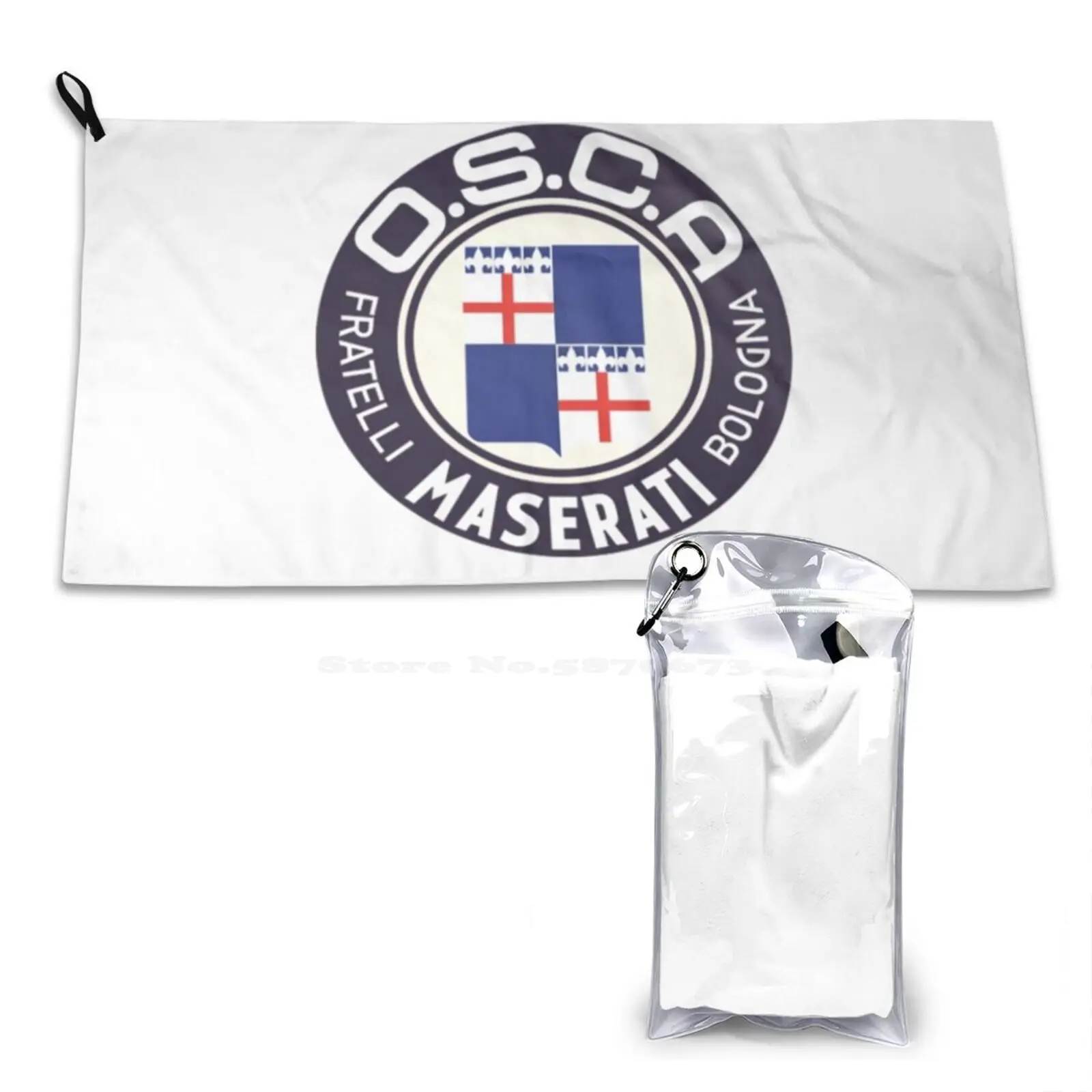 Osca Classic Logo 3D Print Pattern Soft Towel Osca Car Automobile Engine Italy