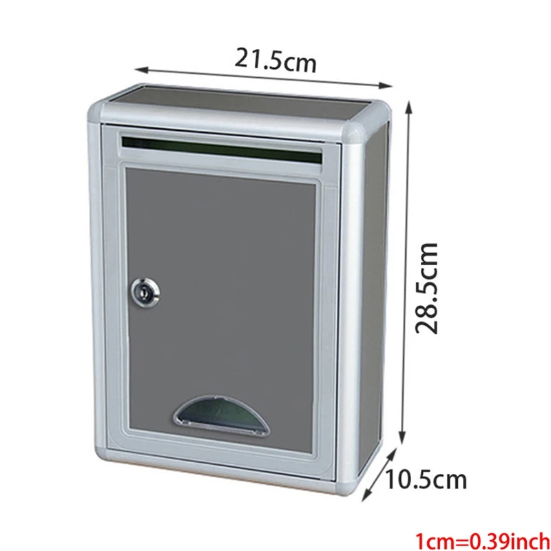 367A Wall Mount Lockable Mailbox Outdoor Galvanized Metal for Key Large Capacity Commercial Rural Home Decorative & Office Box