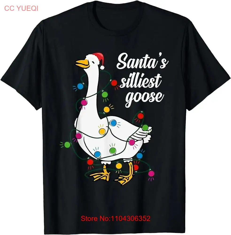 Santa’s silliest goose Funny Christmas Family T-Shirt long or short sleeves