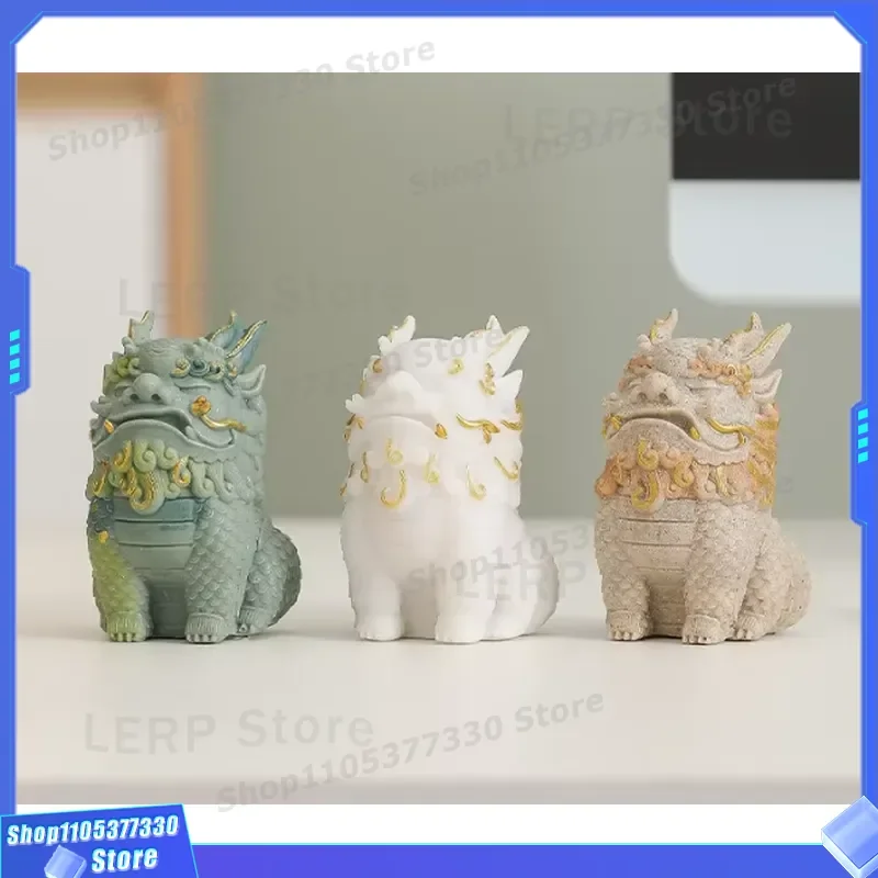 Chinese Style Pixiu Desktop Ornament Sand and Stone Attract Wealth Feng Shui Home Decor Lucky Statue for Office Table Gift