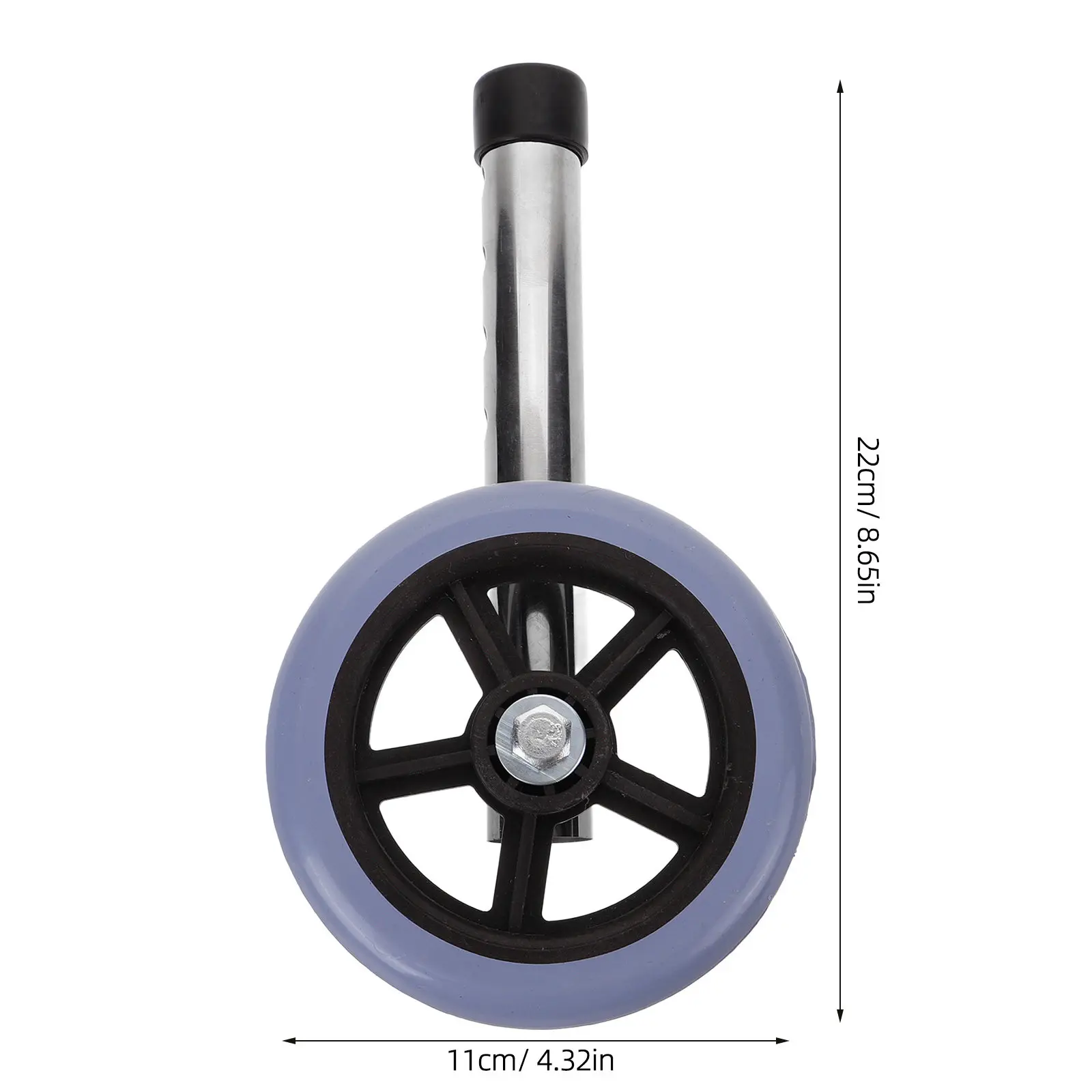 1Pair Walker Front Wheels Replacement Stainless Steel Rubber Heavy Duty Mute Smooth Rolling Replacement Walker Accessory