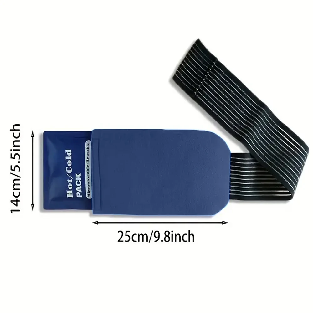 Ice Pack with Elastic Strap Reusable Cold Hot Therapy Packs for Sport Injury First Aid Knee Back Wrist Shoulder Arm Pain Relief