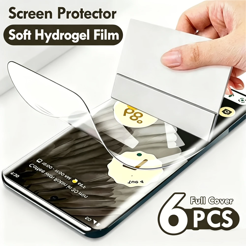NNBILI 6 Stück Hydrogel-Displayschutzfolie für Google Pixel 10 10A 9A 9 Pro XL 8 7 6 Pro 6A 5A 5, nicht gehärtetes Glas, kratzfest
