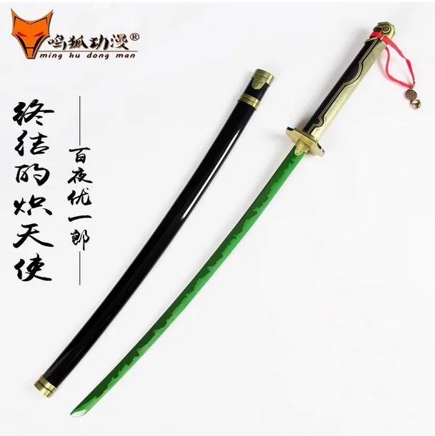 

104 см Hyakuyuuichirou Teknikじじilé매 Katana Tachi Sword Окрашенное лезвие из цельного дерева Подходит для тренировок Косплей Оружие Реквизит Unsharp