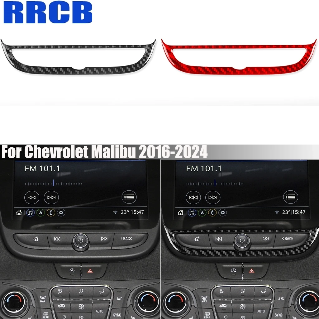

Carbon Fiber Center Console Radio CD Player Car Accessories Interior Cover Trim Modified Sticker For Chevrolet Malibu 2016-2024