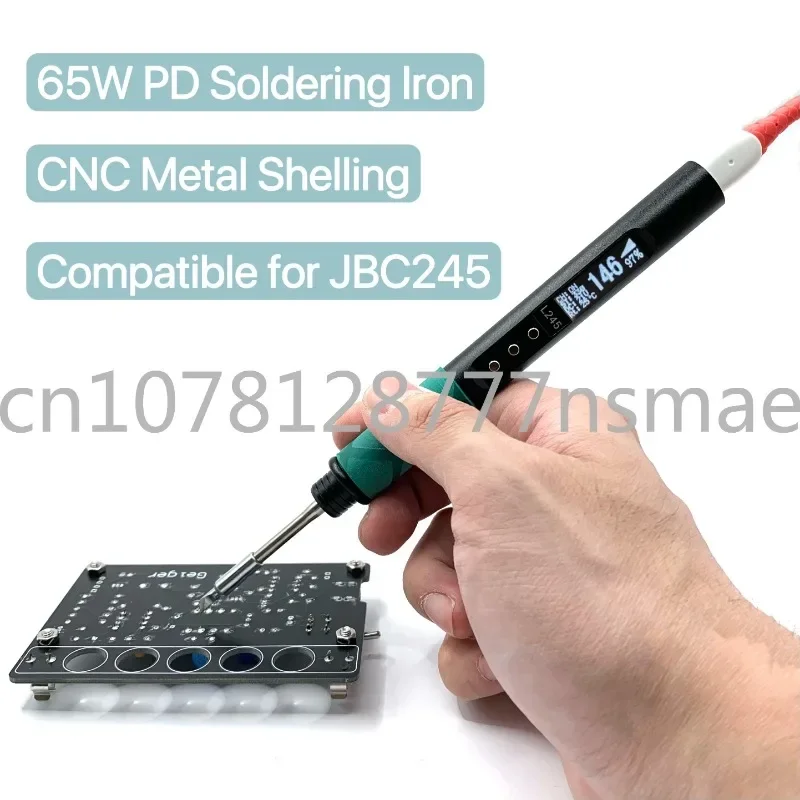 L245 PD 65W High - Power Soldering Pen Portable Electric Soldering Iron Aluminum Alloy CNC Shell Supports QC PD Compatible 245