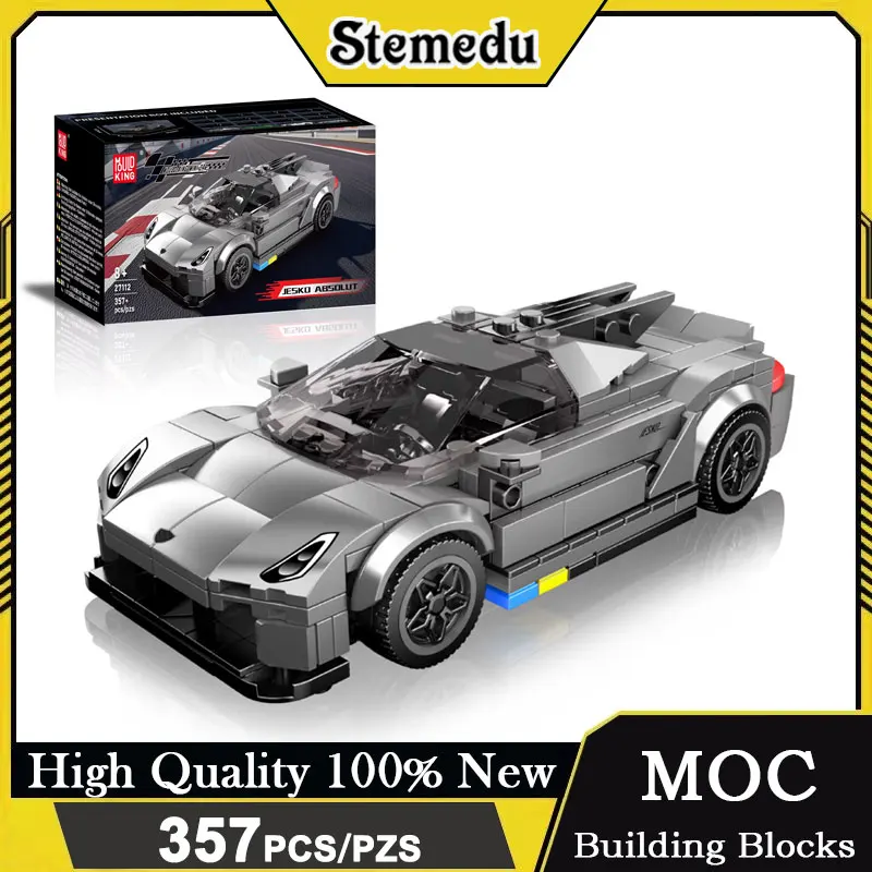Molde rei 27112 supercar blocos de construção mini carro esportivo rápido modelo caixa exibição brinquedo tijolo colecionável presente natal para adulto criança