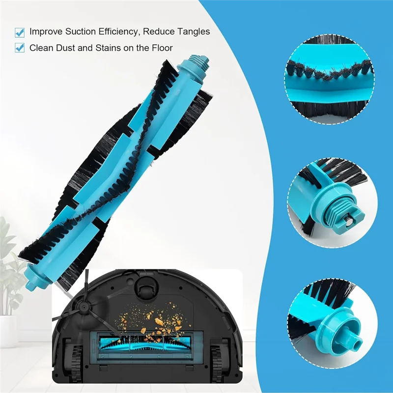 

AB08-For Cecotec Conga 11090 Vacuum Cleaner Robot Replacement Part Main Side Brush Hepa Filter Mop Cloth Dust Bags