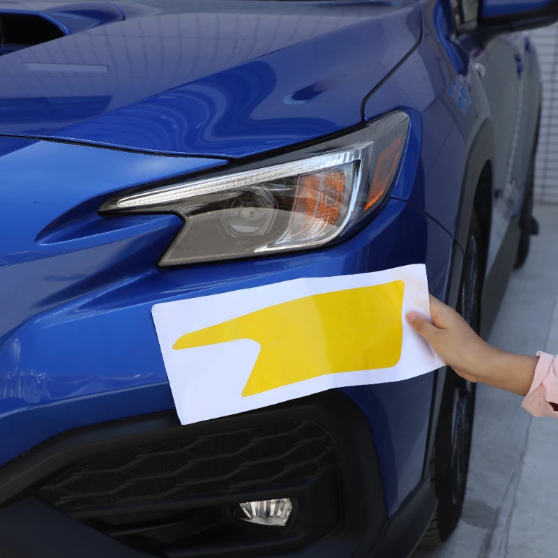 

metyoucar For Subaru WRX 2022-2025 PVC Yellow Car Headlight Sticker Protector Film Car Accessories