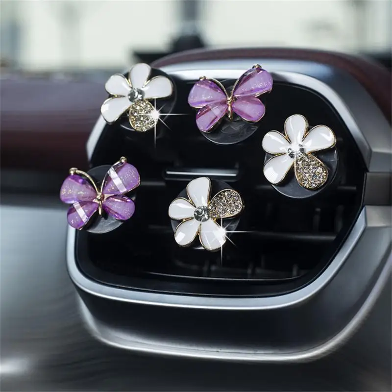 2/3/4PCS Car Perfume Elaborate Available For Pregnant Babies Fine Spice Auto Parts Natural Smell Butterfly Car Perfume