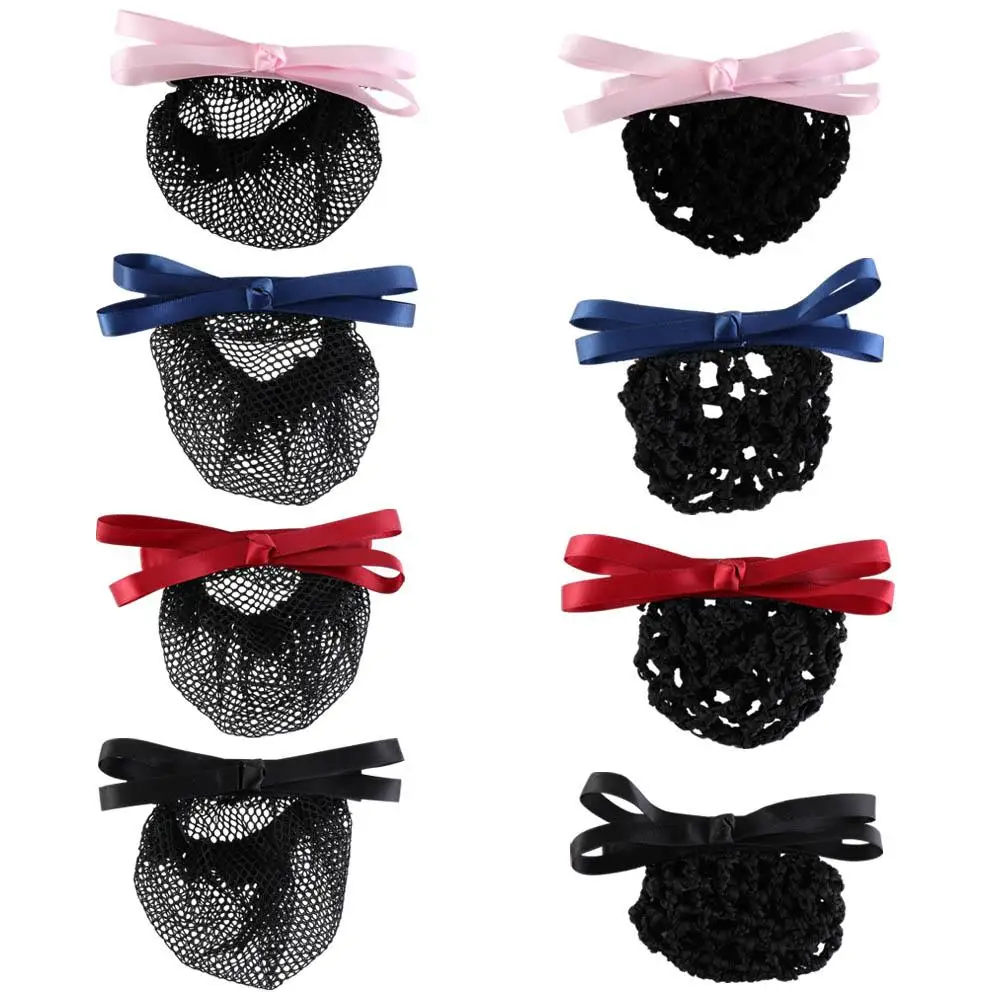 

Mesh Hair Net Office Hair Net Lady Dance Headdress Bow Korean Bun Snood Ponytail Clip Hairgrips Cover Net Women Spring Clips