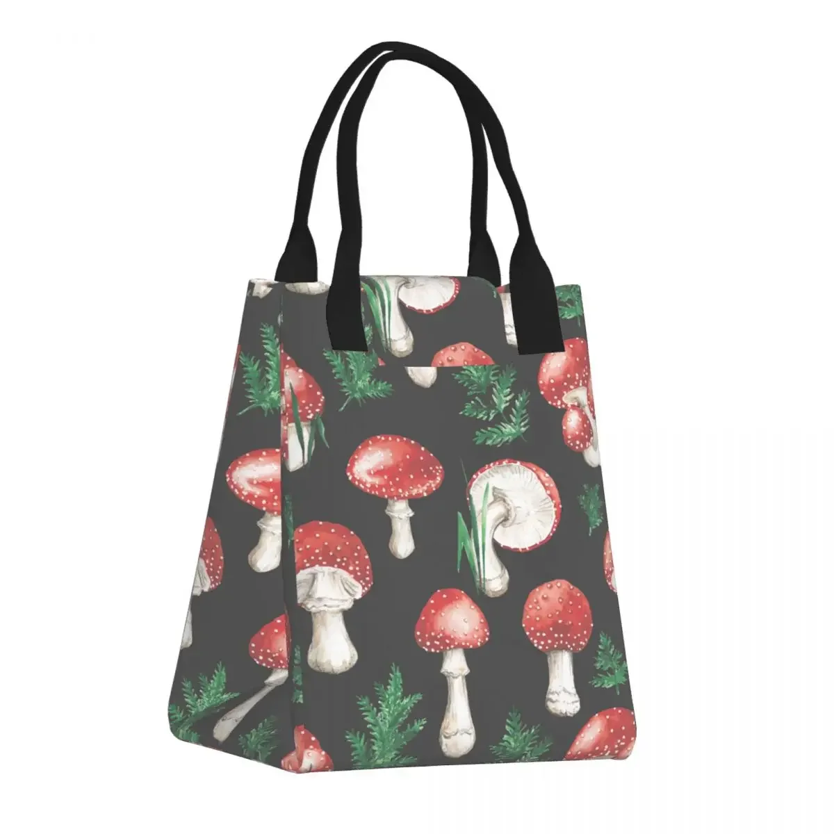 

Paper Lunch Bag Waterproof Insulation Bag Watercolor Red Mushroom Handbag for Office Worker Student