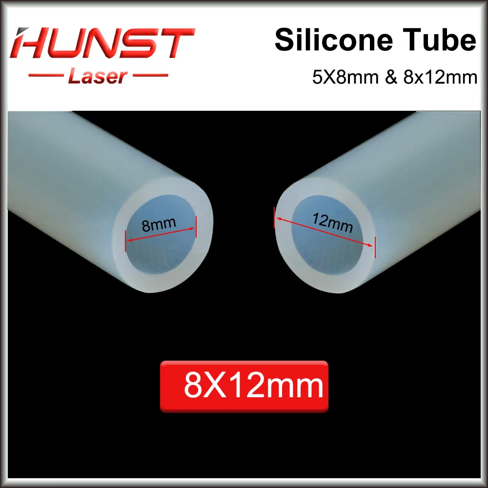 Imagem -03 - Hunst Silicone Water Pipe Mangueira Mangueira Flexível para a Bomba do Sensor de Água Resfriador de Água Tubo do Laser do Co2 5x8 mm 8x12 mm