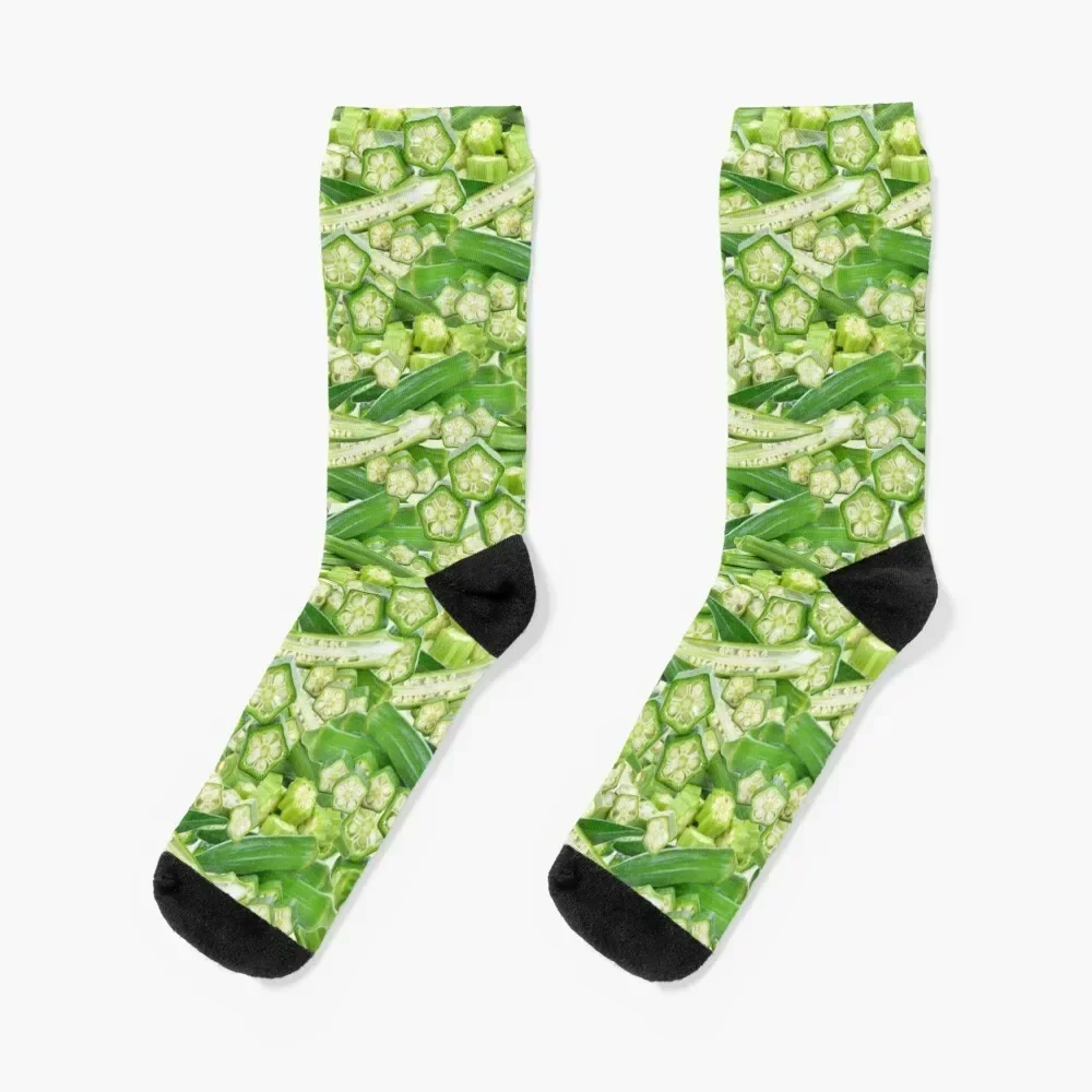 

Okra! Socks with print bright garter Men's Socks Women's