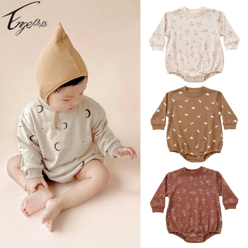 Dinosaur Infant Baby Boys Girls Jumpsuits Baby Long Sleeves Printed Baby Rompers Spring Autumn Newborn Baby Girls Romper Clothes