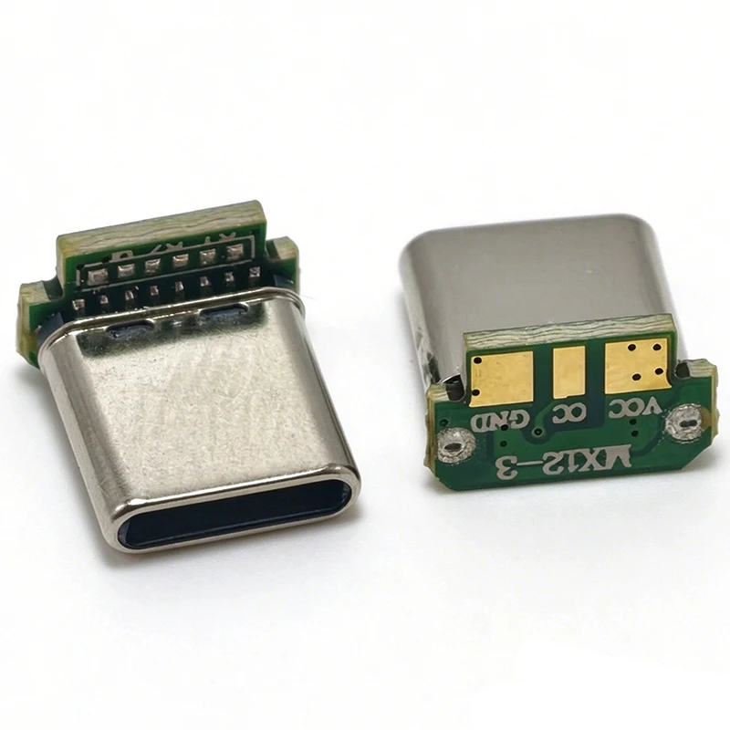 1/5/10PCS USB3.1 TYPE-C male tensile 16P vertical data strip plate 3 welding points L=9.5mm 3A quick-charge connector