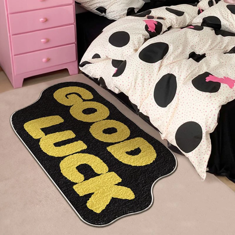 English Dopamine Imitation Cashmere Carpet Home Decoration Cooling Washable Entryway Carpet Bedroom Door Mat