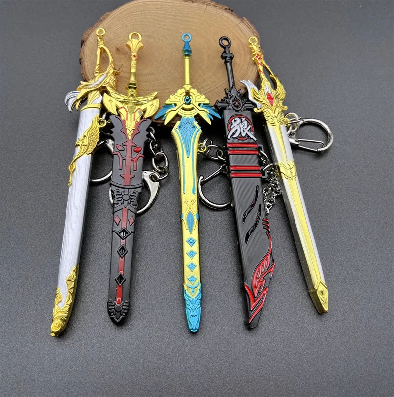 20 Styles Metal Scabbard of famous ancient swords Keychain unopened blade Pendant Keyring Charms llaveros official-website Gifts