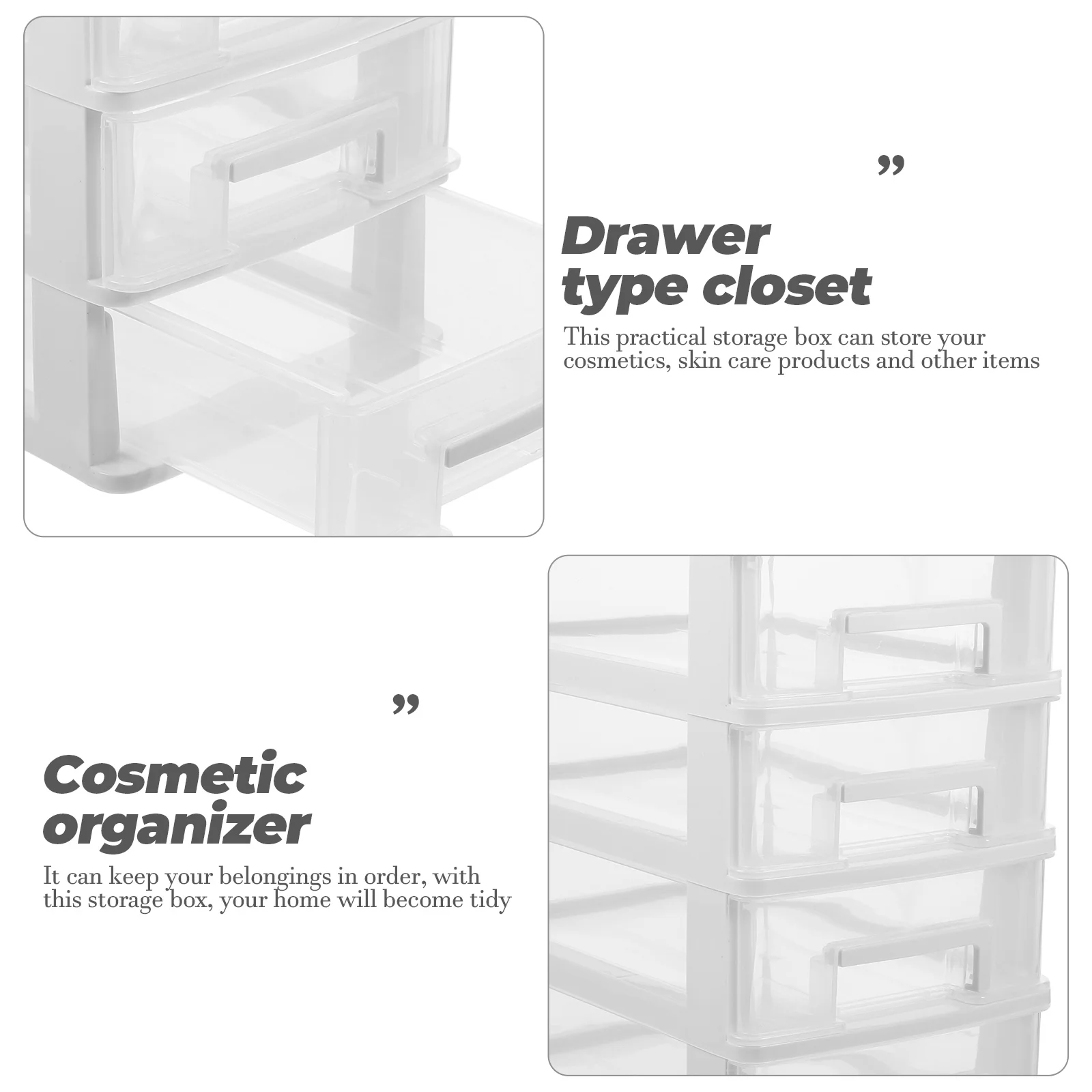 

Drawer Storage Cabinet Desktop Organizer Bedroom PP Case Tabletop Multi-layer Sundries Box Jewellery Glasses Cosmetics Stylish