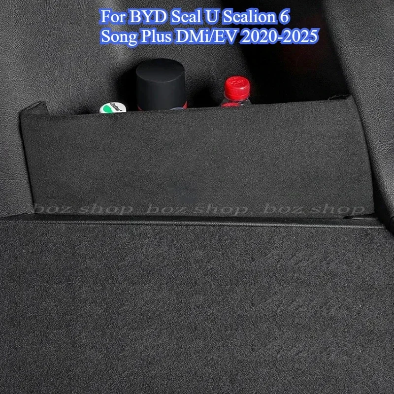 For BYD Seal U Sealion 6 Song Plus DMi/EV 2020-2025 Car Trunk Baffle Side Storage Box Organizer Sorting Box Baffle Accessories 