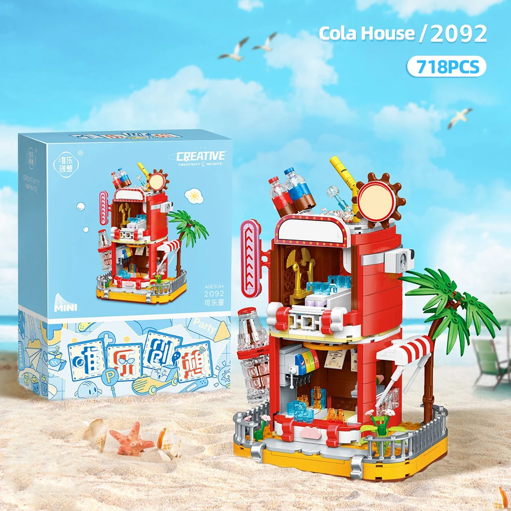 718PCS Romantic Coffee House  Building Blocks Deduce The Story Of Love Joy Match Non-stop Suitable for Girls Birthday Gifts