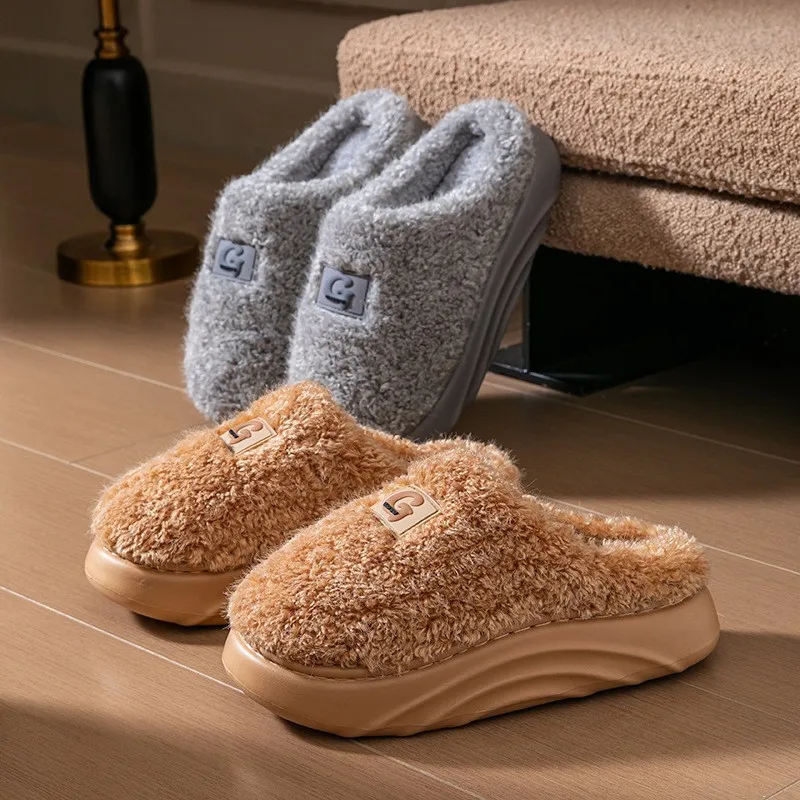 

Wholesale Women's Winter Slippers - Plush Fleece-Lined House Shoes, Warm Indoor/Outdoor Cotton Slippers with Non-Slip Sole 2026