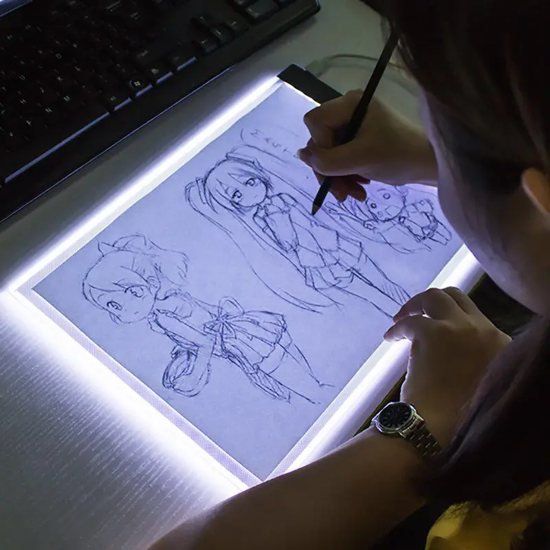 Transparent LED Light Pad for Drawing And Writing Ideal Copy Table for Artists And Students Anime Art Replication Tracing Tool