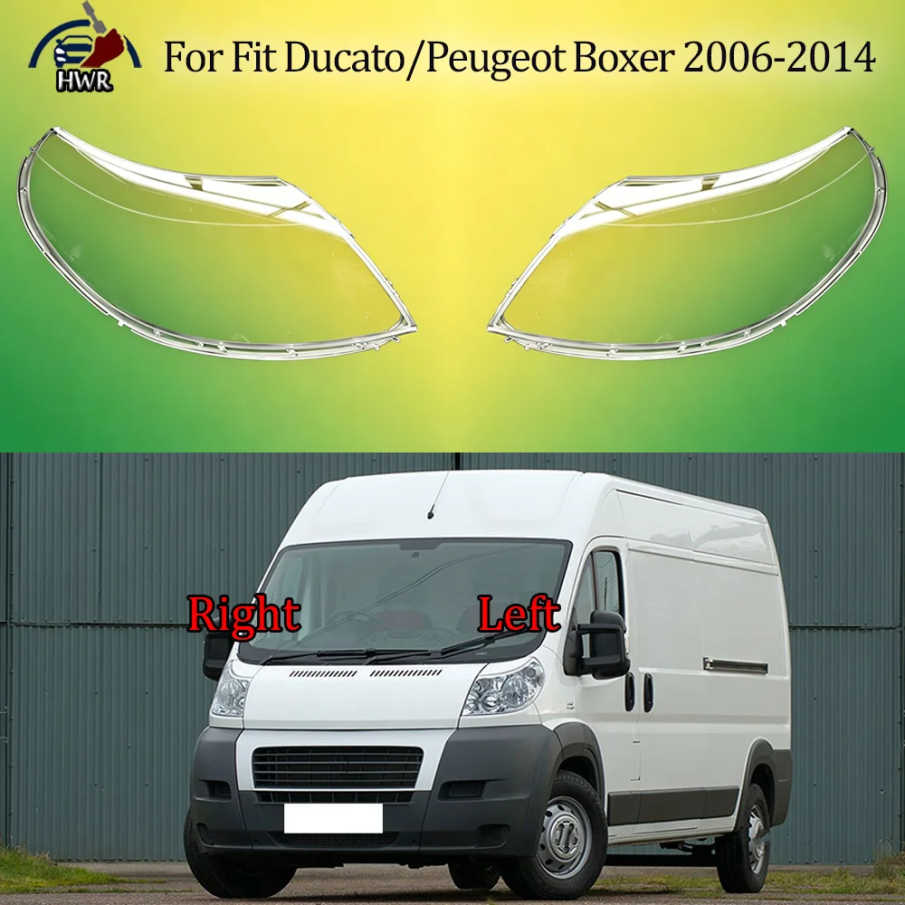 Headlight Cover Headlamp Shell Headhights Lens Lampshade Transparent Plexiglass 2006 -2014 For Fit Ducato/Peugeot Boxer