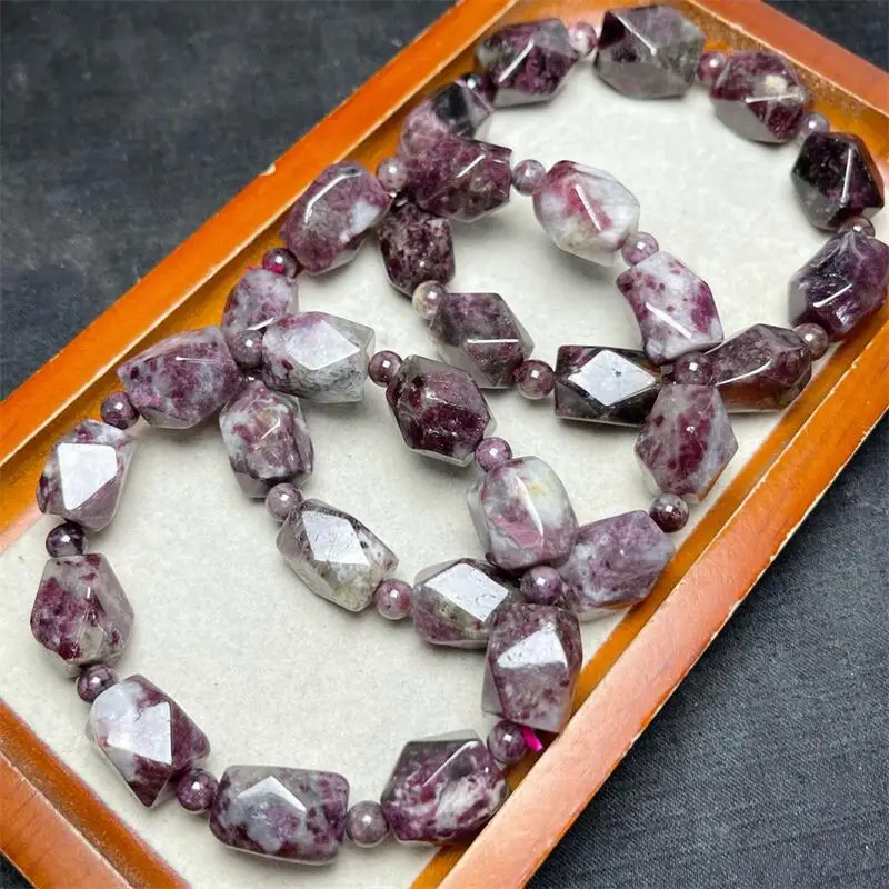 Natural Freeform Plum Tourmaline Bracelet Charms Handmade Fortune Energy Bangle Mineral Woman Amulet Jewelry Gift 1PCS