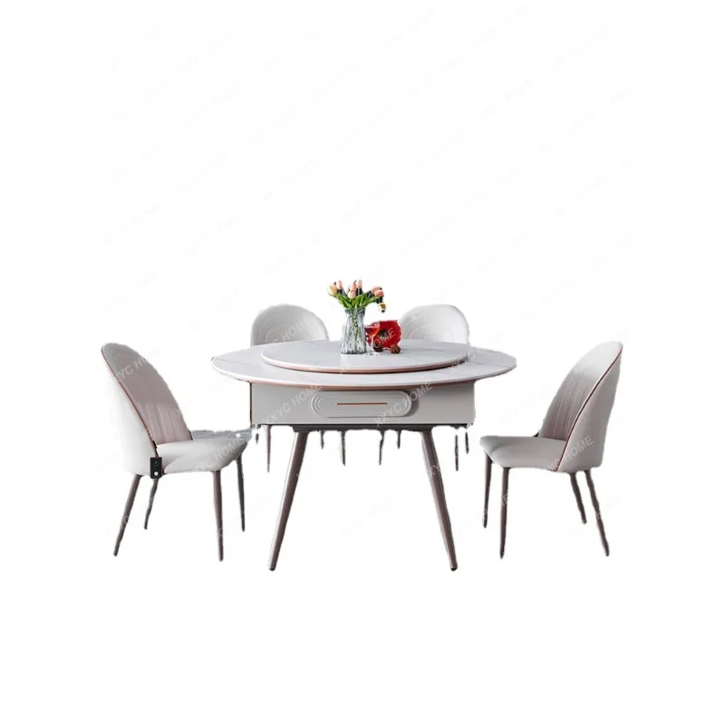 Automatic Modern Minimalist Mahjong Table Solid Wood round Table Dining Table Dual-Purpose in One Household