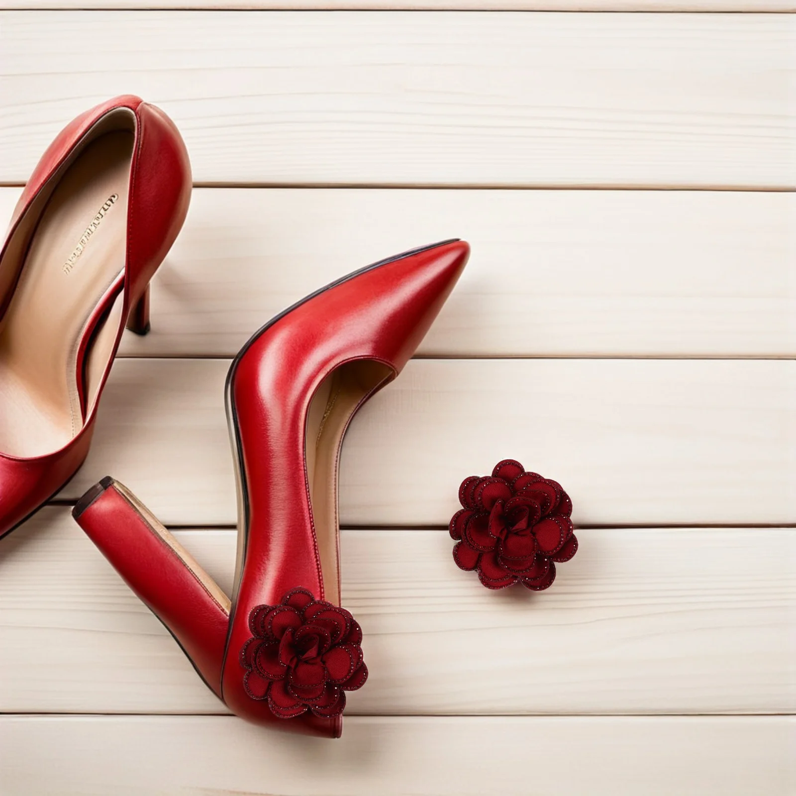 

2pcs Rose Flower Shoe Clips Detachable Rhinestone Buckle Embellishment Sparkling Wedding Shoe Accessories Bridal Flats Sandals