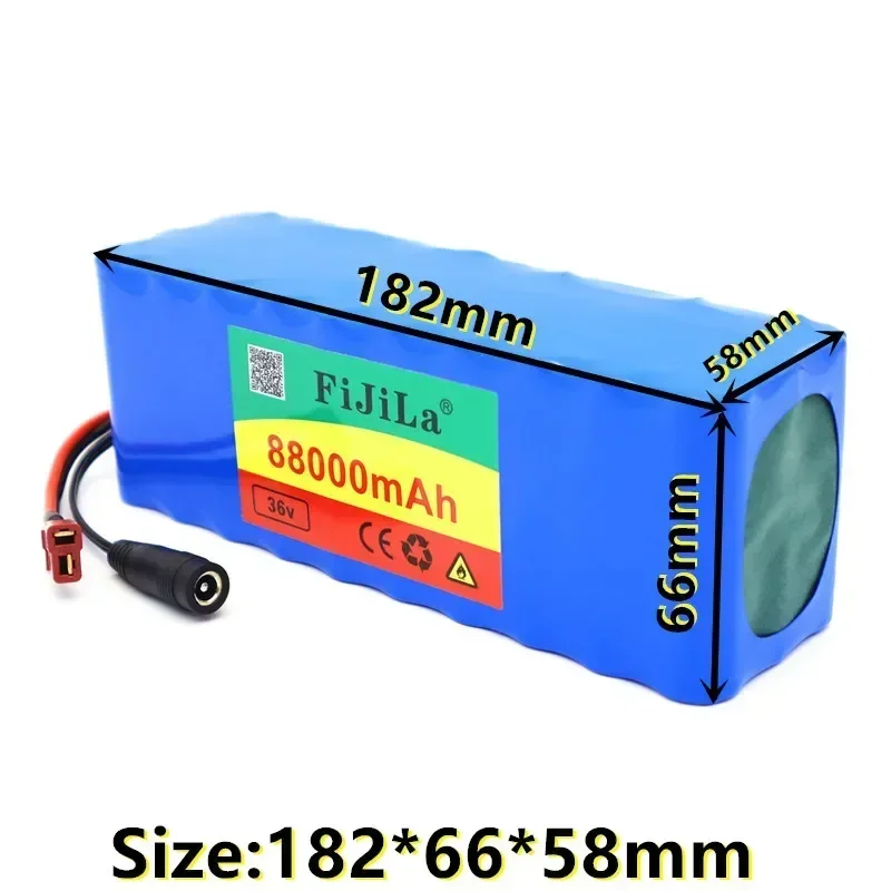 100% New 36V 88Ah  lithium Battery 500W High Power 88000mAh Battery 36V Ebike Electric Bike Charger BMS + 42V2A Charger