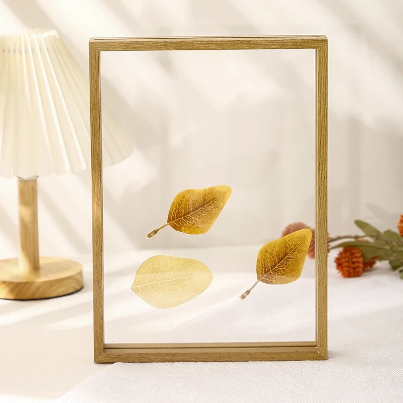 Double-sided Insert Photo Frame Acrylic Photo Frame Creative Transparent Leaf Specimen Display Photo Frame Home Decoration