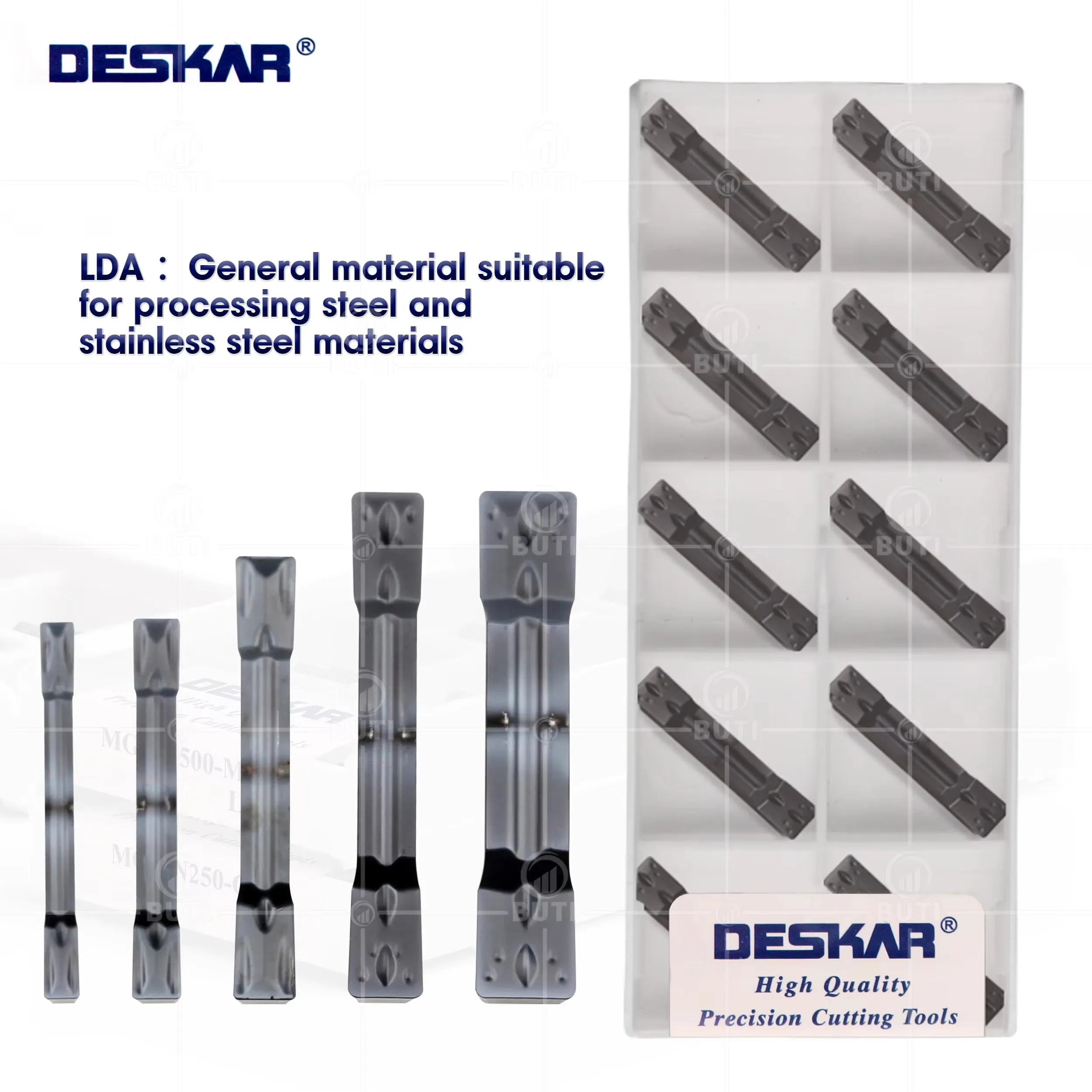 DESKAR 100% Original 10PCS Grooving Inserts MGMN150/200/300/400/500-G LDA Turning Blades CNC Lathe Tools Cutting Carbide Cutter