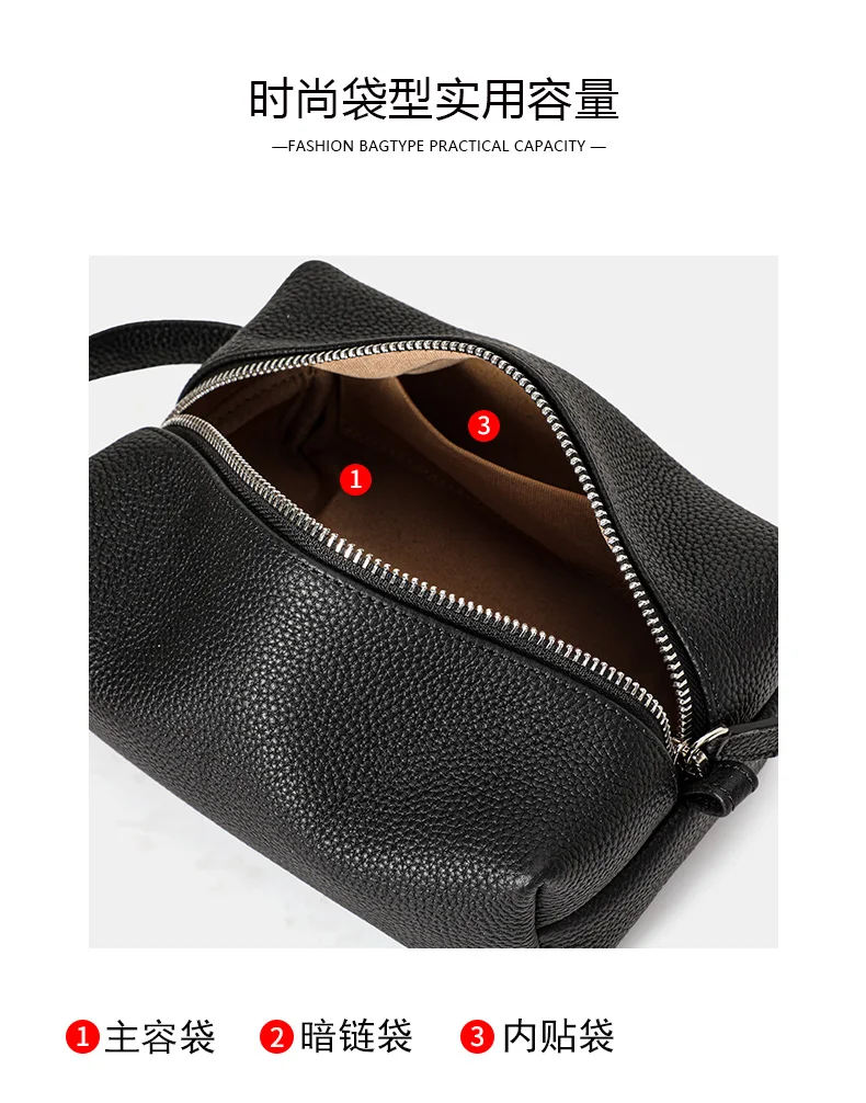 Aidrani Echtleder-Lunchbag für Damen, 2026 Neue Mini Tragbare Kosmetiktasche mit Reißverschluss, Aufbewahrungstasche für Toilettenartikel – Detail 8