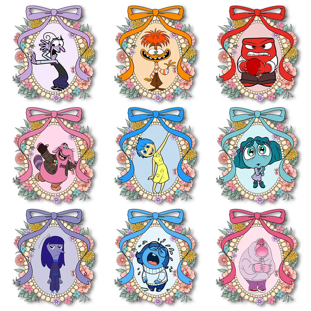 

Inside Out Emotion Expression Iron on Decals Heat transfer Stickers for Clothes DIY Patches on Tshirts