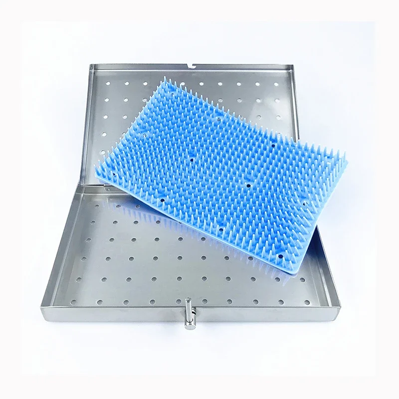 Autoclavable Tray Sterilising Box With Silicone Mat Instrument Aluminium Instruments Autoclavable