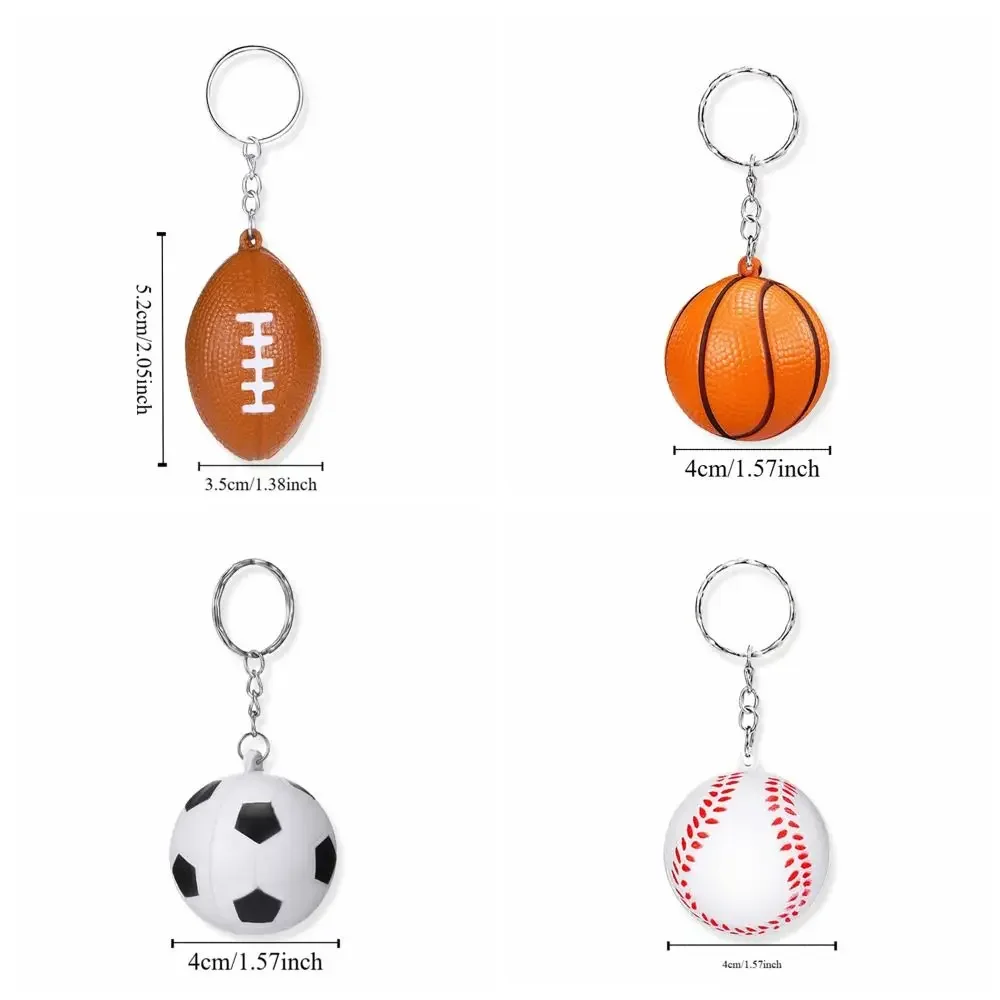 PU Leather Basketball Ball Keychains Football Baseball Simulation Soccer Keychain Volleyball Golf Football Pendant Backpack