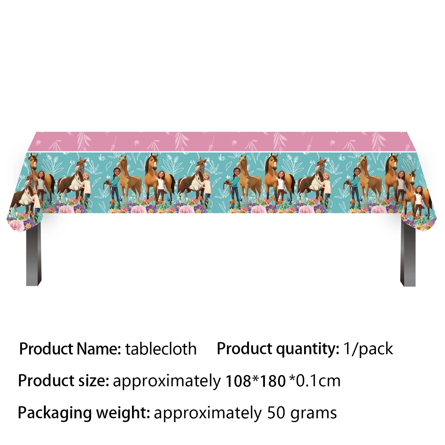 مجموعة ديكور حفلات أعياد الميلاد على شكل حصان كرتوني، أدوات مائدة على شكل فحل، مفرش طاولة، كوب بالون، كعكة فتاة، مستلزمات حفلات استحمام الطفل #2