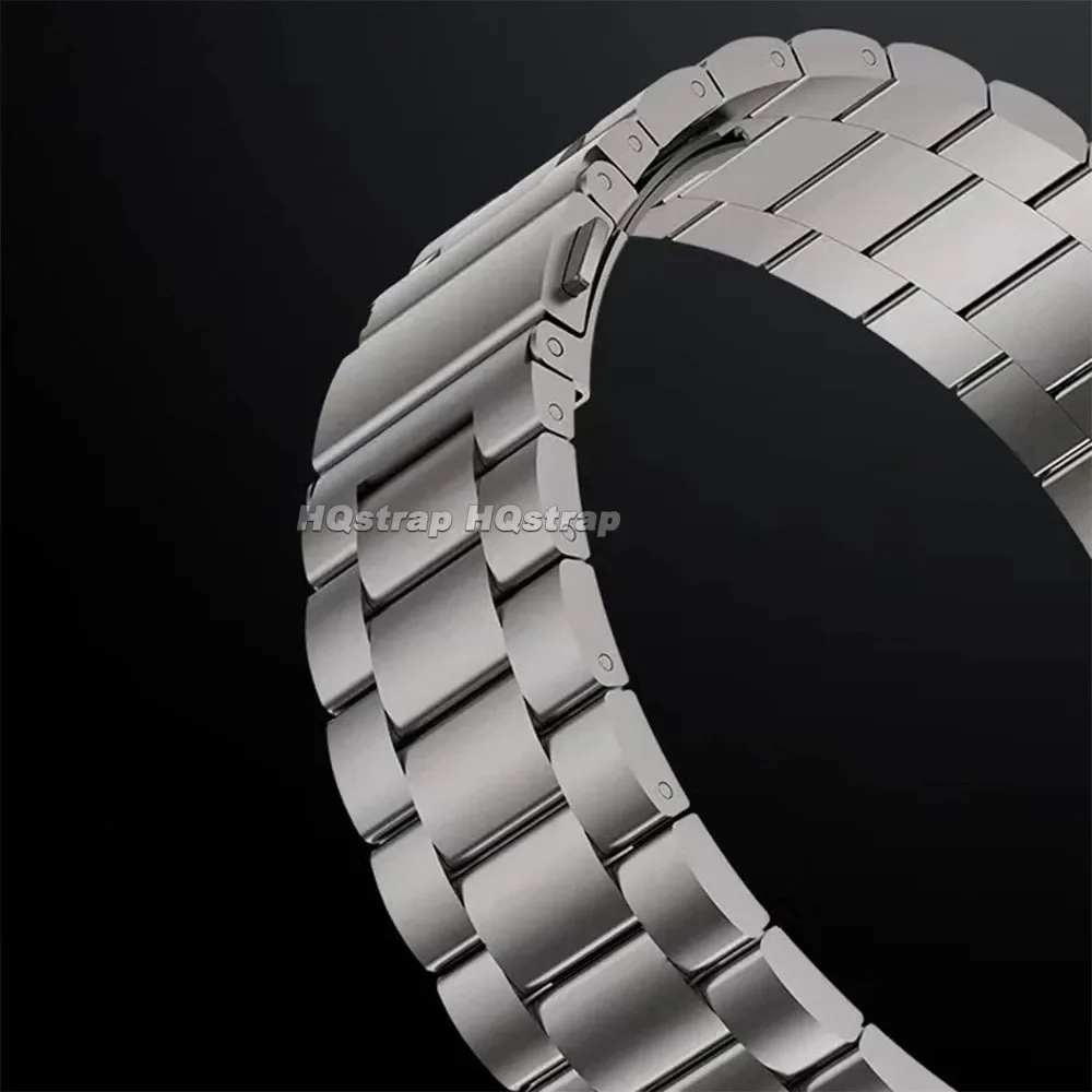 Titanium Watchband Smart Watch Universal Bracelet 20mm 22mm 18mm Double Press Folding Clasp Metal Strap Quick Release Wristband