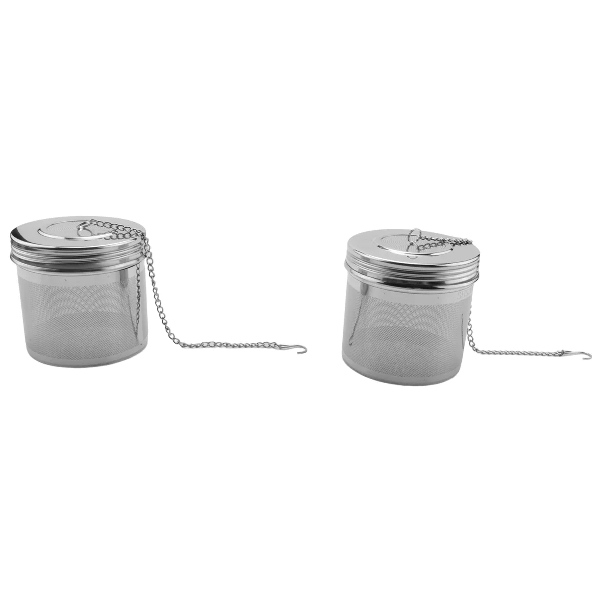 2025+2 Pack Large Tea Ball Infuser for Loose Leaf Tea & Spice Infuser for Cooking, Threaded Lid, Extra Fine Mesh Tea Strainer