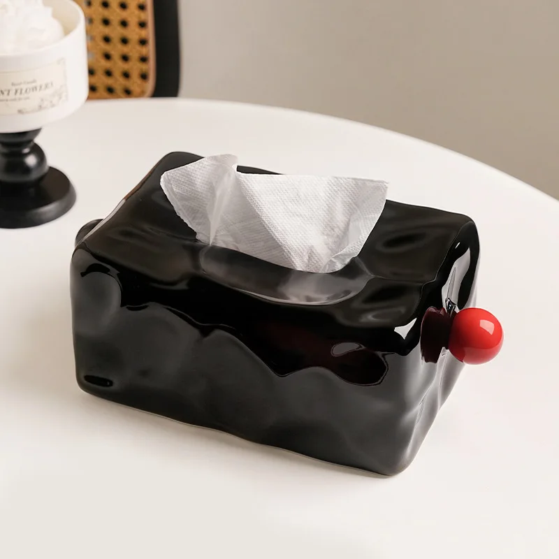 

Medieval Style High-end Ceramic Tissue Box Household High-value Paper Box Creative Living Room High-end Decoration