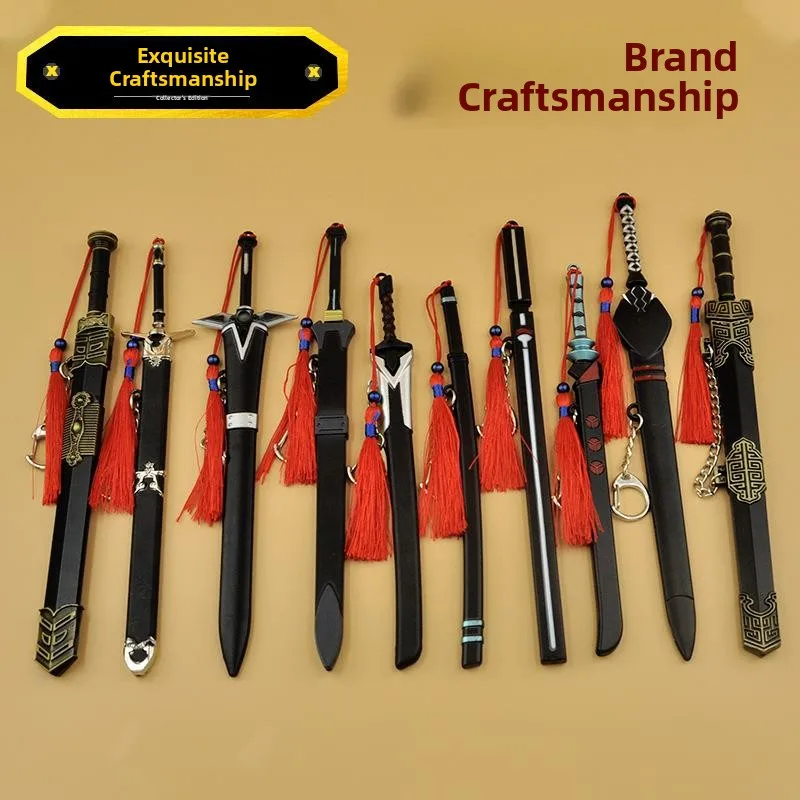 

Антикварный металлический меч с ножнами, модель меча Цинь Шихуана Ланьлин Ван, игрушка-муляж, коллекционный предмет, аксессуар для фигурок