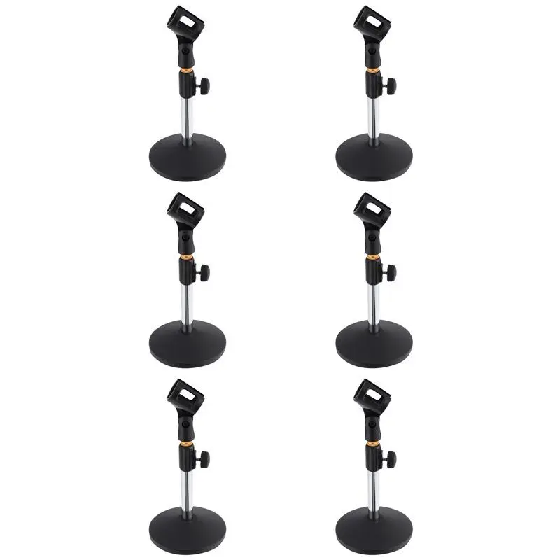 

【ПОДАРОК】6X Настольный держатель для микрофона, металлическая подставка для микрофона, настольный кронштейн для домашней трансляции, онлайн-конференций