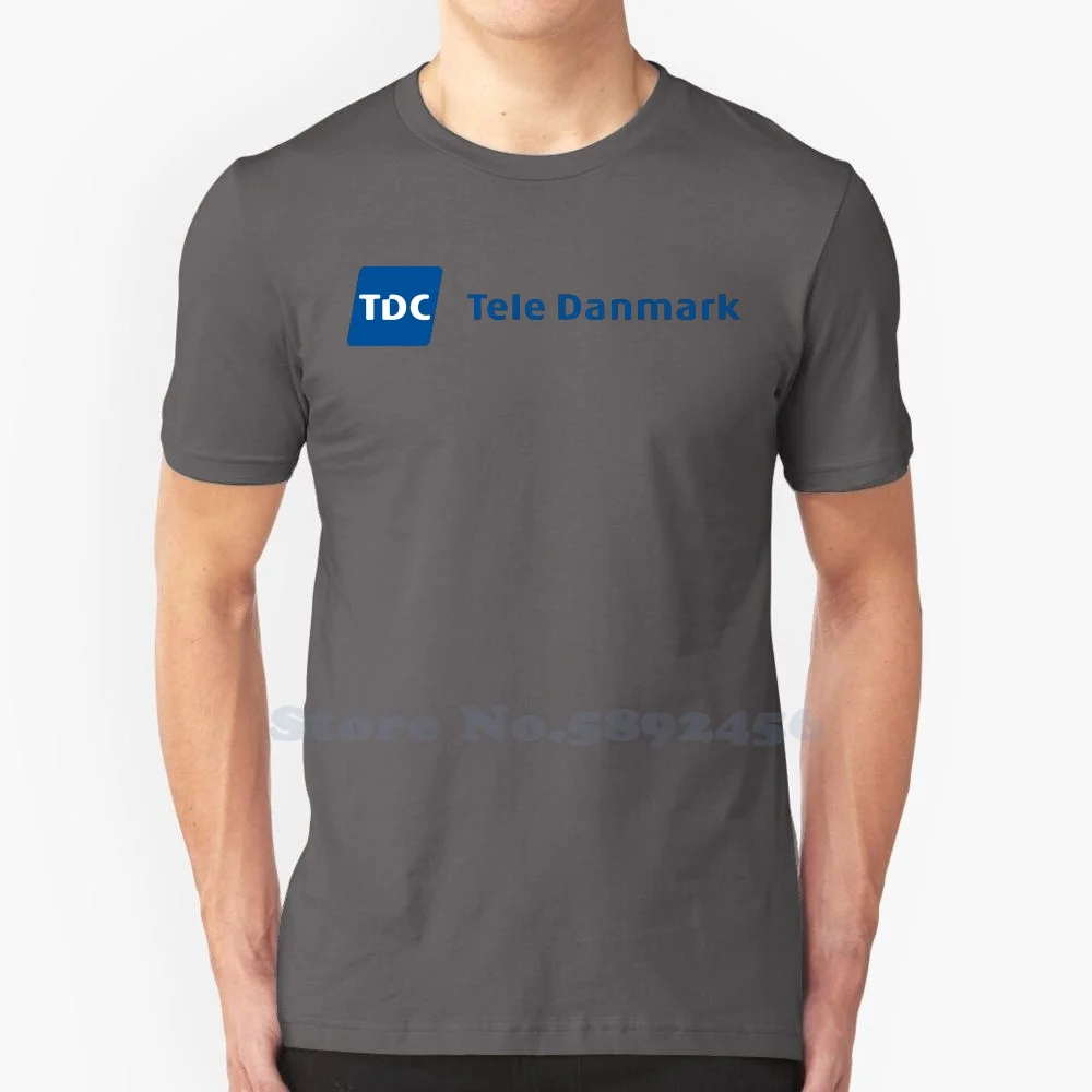 TDC Tele Danmark Casual Streetwear Print Logo T-shirt Graphic 100% Cotton Tee