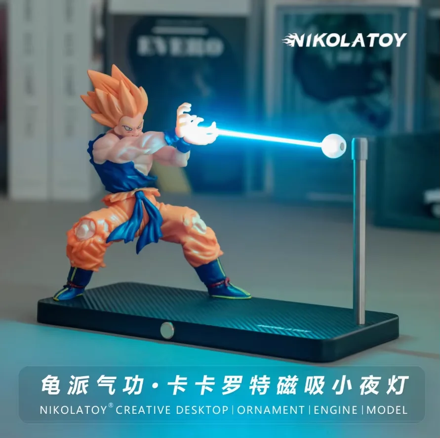 NikolaToy Dragon Ball Kakarotto Son Goku Kamehameha Welle Magnetische Licht Lampe Modell Ornament Anime Action Figure Sammeln Geschenk