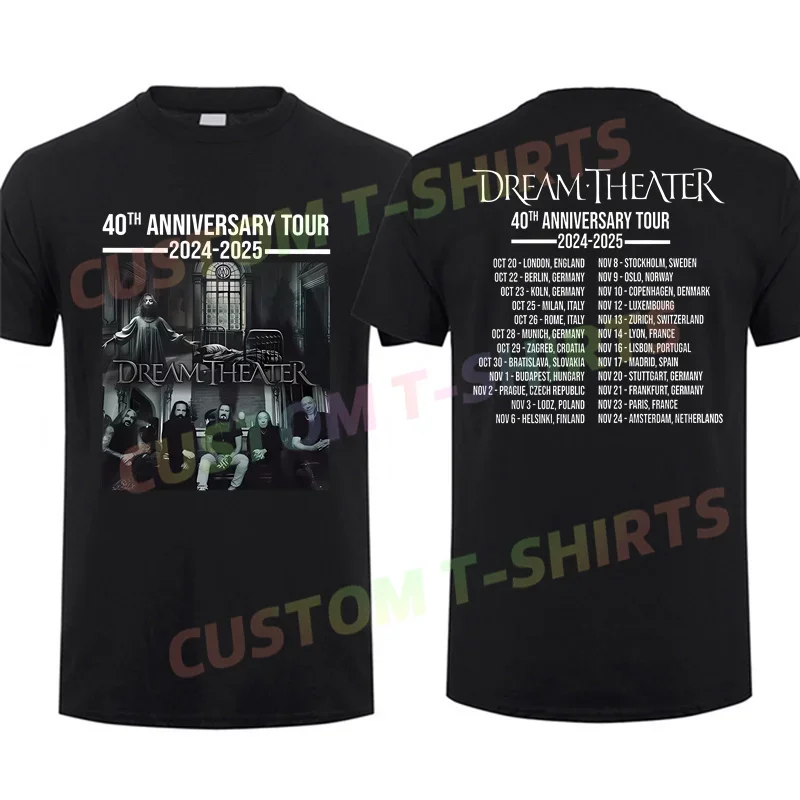 

2024 Men Dream Theater 40th Anniversary Tour 2024-2025 T-shirt Casual T Shirt Graphic Summer Short Sleeves 100% Cotton S-3XL